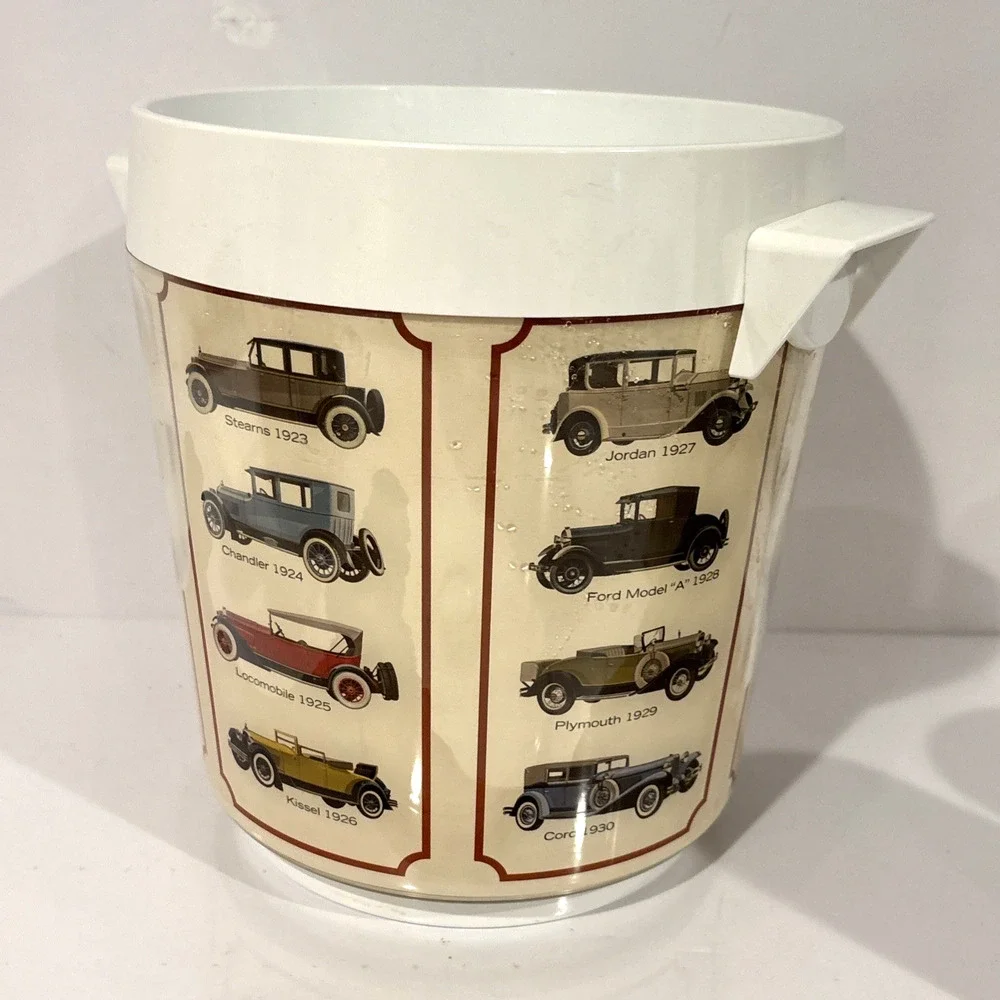 Vintage Thermo Serv Ice Bucket w Lid & 4 Mugs 6